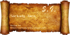 Sarkady Imre névjegykártya